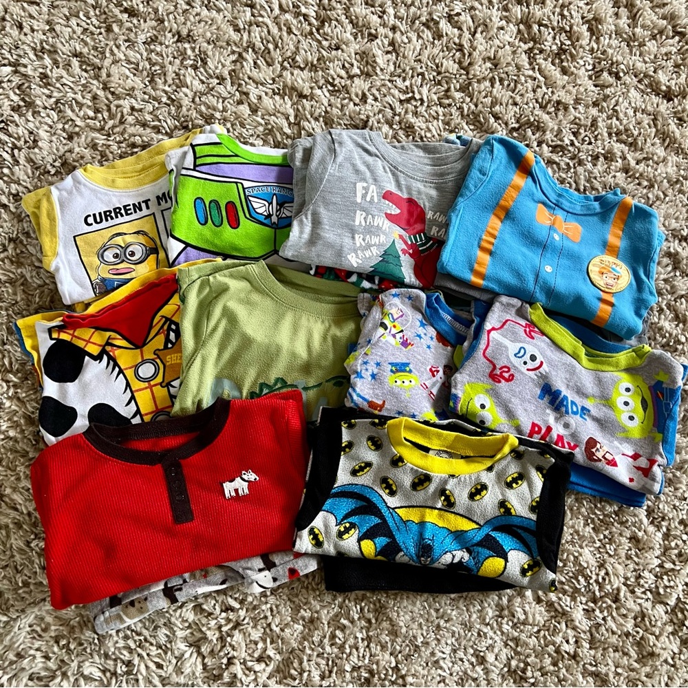 Lot of 10 sets of 3T long sleeve and pants pj’s